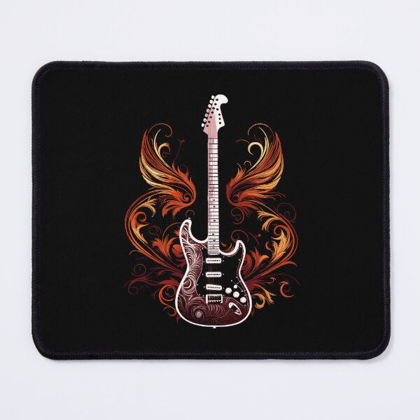 Item preview, dark red Electric guitar with flames designed and sold by EternalDelight1.