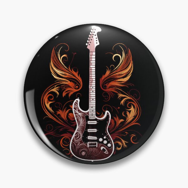 Artikelvorschau, Rote elektrische Gitarre mit verzierten Flammen entworfen und verkauft von EternalDelight1.