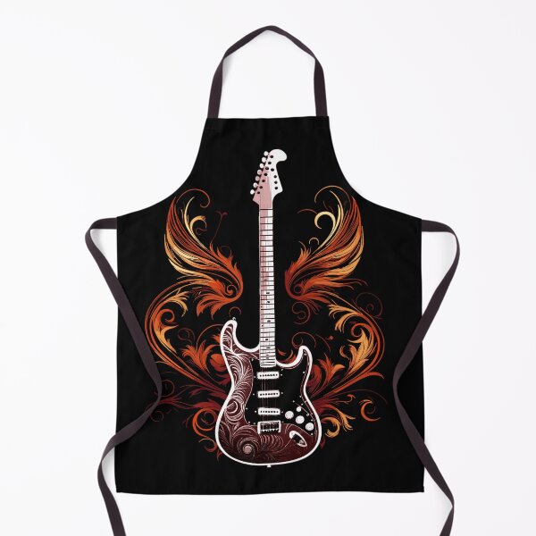 Item preview, Guitarra eléctrica de color rojo oscuro con llamas. designed and sold by EternalDelight1.