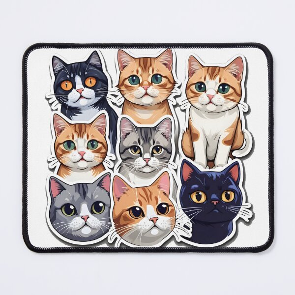Item preview, Mystical Feline Gathering - Vibrant Cat Circle Artwork designed and sold by RevGens.
