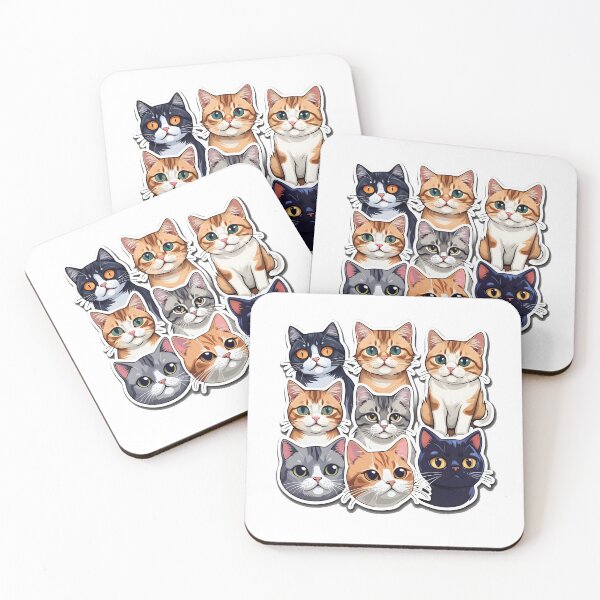 Item preview, Mystical Feline Gathering - Vibrant Cat Circle Artwork designed and sold by RevGens.