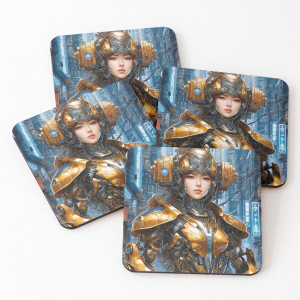 Item preview, Golden Cyborg Hero - Sci Fi Character concept designed and sold by Delerat7.