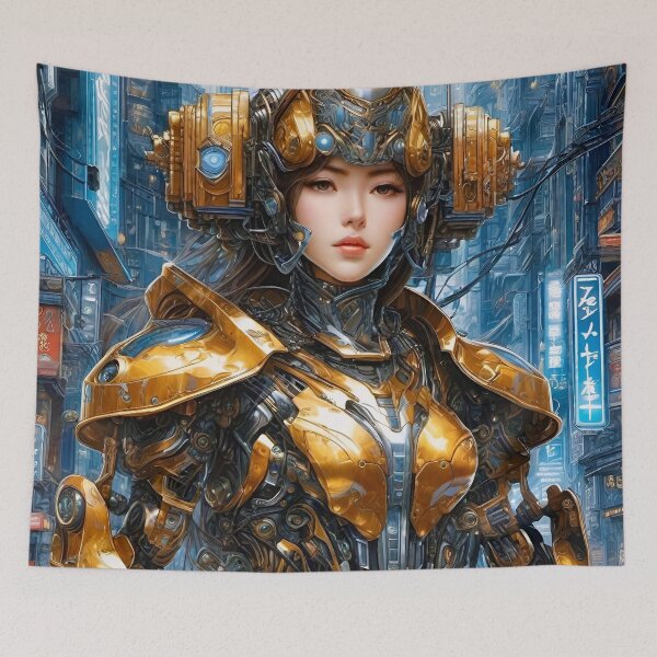 Item preview, Golden Cyborg Hero - Sci Fi Character concept designed and sold by Delerat7.