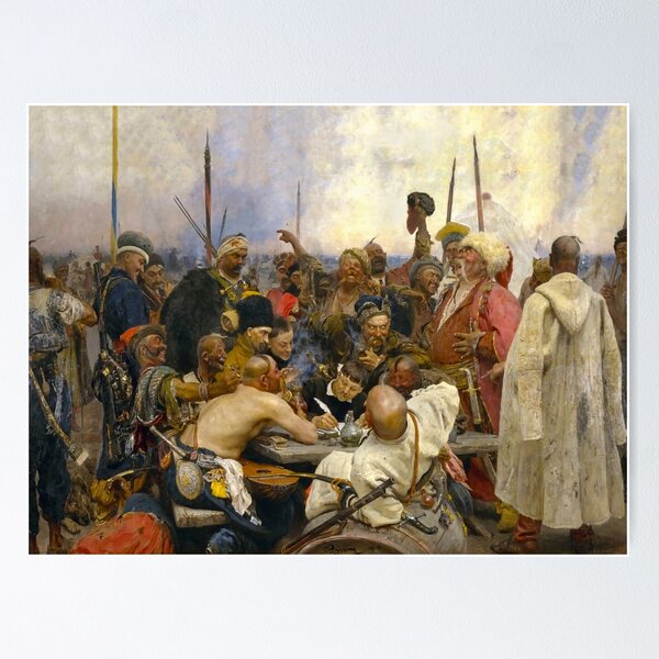 Item preview, Zaporozhian Cossacks Writing a Letter to the Turkish Sultan, painting by Ilya Repin designed and sold by clon-dot-net.