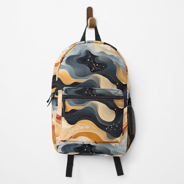Item preview, Аrtistic abstract waves in gold and black designed and sold by Artdroid.