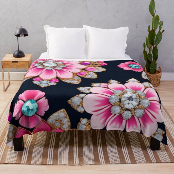 Item preview, Pink gemstone flowers designed and sold by Roxburylane.