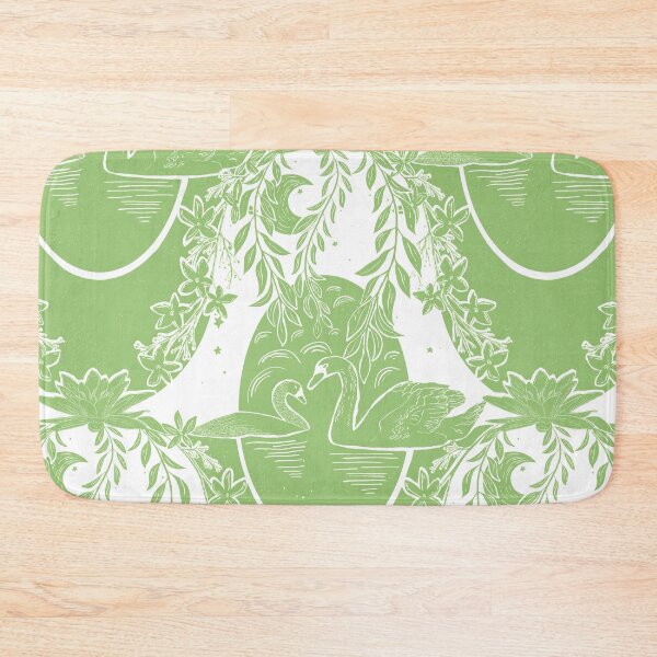 Item preview, Swans Under the Willow Tree Green and White designed and sold by eloulamb.