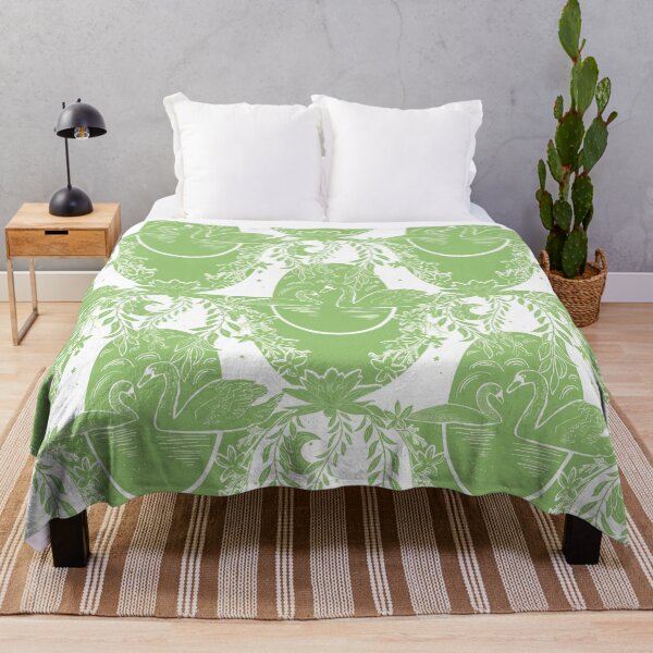 Item preview, Swans Under the Willow Tree Green and White designed and sold by eloulamb.