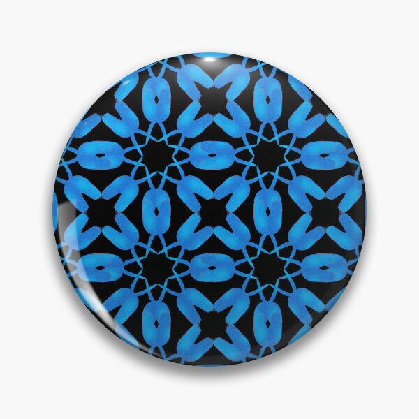 Item preview, Kaleidoscope of Blue Flowers - Black designed and sold by CushyNest.