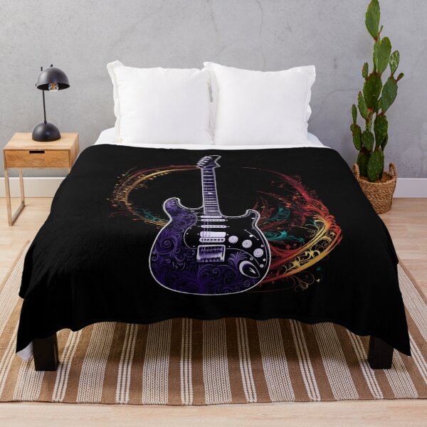 Artikelvorschau, Lila Elektrische Gitarre mit verzierten Blumen entworfen und verkauft von EternalDelight1.