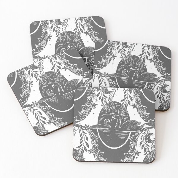 Item preview, Cisnes bajo el sauce gris y blanco designed and sold by eloulamb.