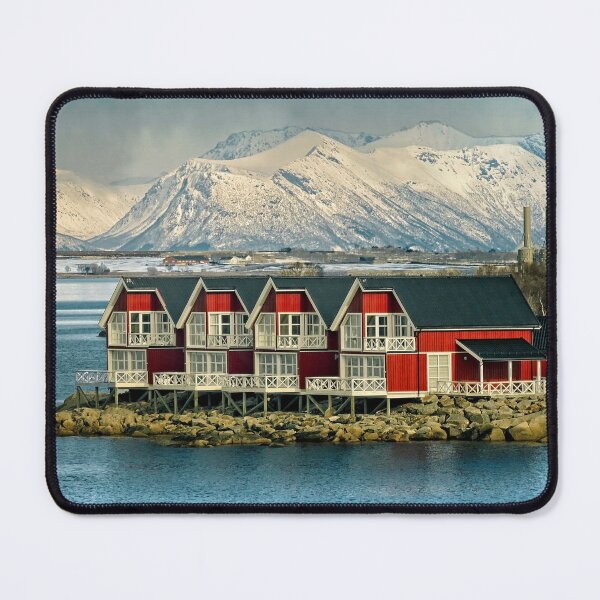 Item preview, Red houses at Stokmarknes  Norway designed and sold by RosRidleyPhoto.