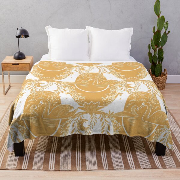 Item preview, Swans Under the Willow Tree Yellow and White designed and sold by eloulamb.