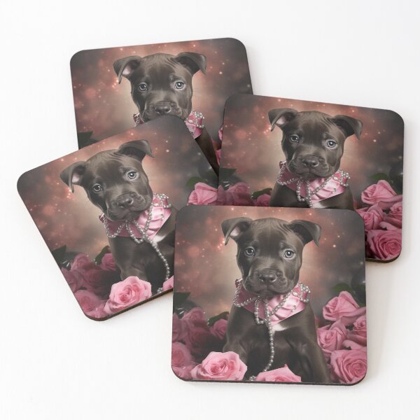 Item preview, Staffy And Pink Roses designed and sold by Nocturne  Paws.