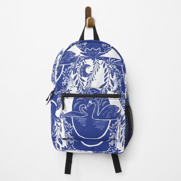 Item preview, Swans Under the Willow Tree Blue and White designed and sold by eloulamb.