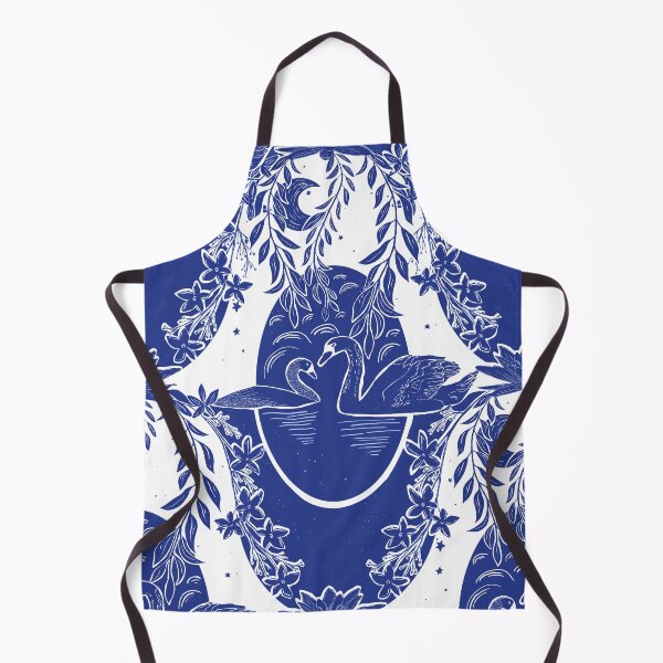 Item preview, Swans Under the Willow Tree Blue and White designed and sold by eloulamb.
