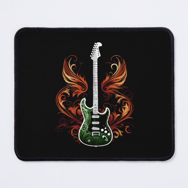 Item preview, Green Electric guitar with flames designed and sold by EternalDelight1.