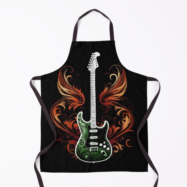 Artikelvorschau, Grüne elektrische Gitarre mit verzierten Flammen entworfen und verkauft von EternalDelight1.