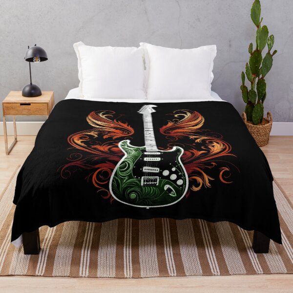 Item preview, Green Electric guitar with flames designed and sold by EternalDelight1.