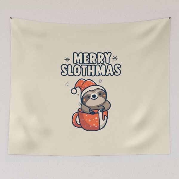 Item preview, Cute Merry Slothmas Hot Chocolate for Sloth Fanatics designed and sold by Laugh-Lines.