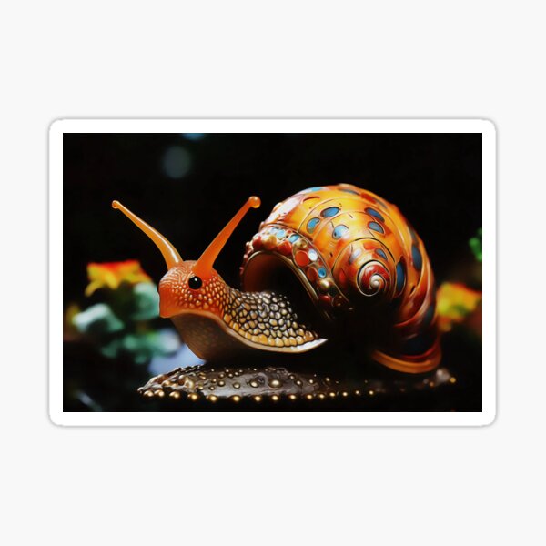 A beautiful intricate unicorn snail cute fantasy character with a shell of pure shining gold. Cute Inspirations Sticker