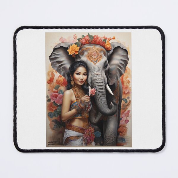 Item preview, Thai Woman with Elephant; designed and sold by StickerApe.