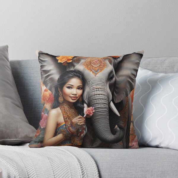 Item preview, Thai Woman with Elephant; designed and sold by StickerApe.