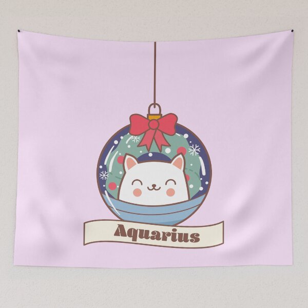 Item preview, Aquarius Christmas Kitty designed and sold by cafelab.