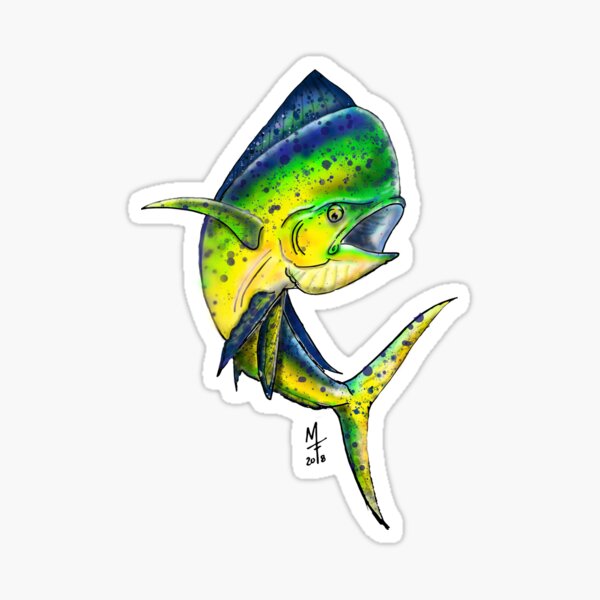 fishing sticker, decal, vinyl, angry tuna design hawaii fishing