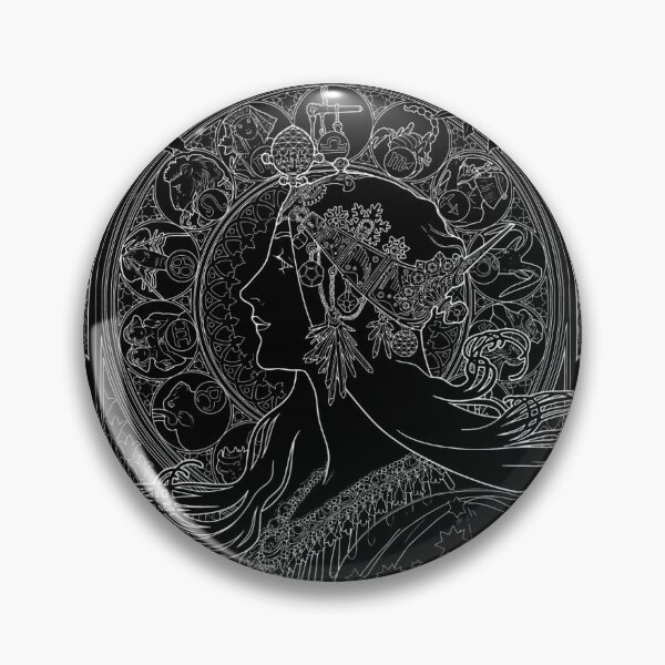 Item preview, Alphonse Mucha Zodiac White Neon designed and sold by Heraldry design.