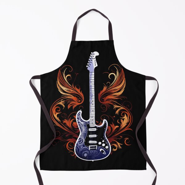 Artikelvorschau, Blaue elektrische Gitarre mit verzierten Flammen entworfen und verkauft von EternalDelight1.