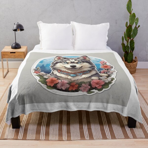Item preview, Cute husky among roses designed and sold by abdelaziz0.