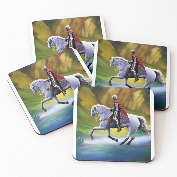 Item preview, A knight on horseback in a splendid setting. designed and sold by DreamlineArtworks.