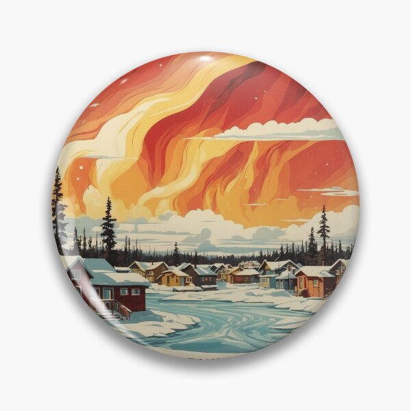 Item preview, Yellowknife Aurora Borealis Canada Vintage Poster Tourism designed and sold by TravelersGems.