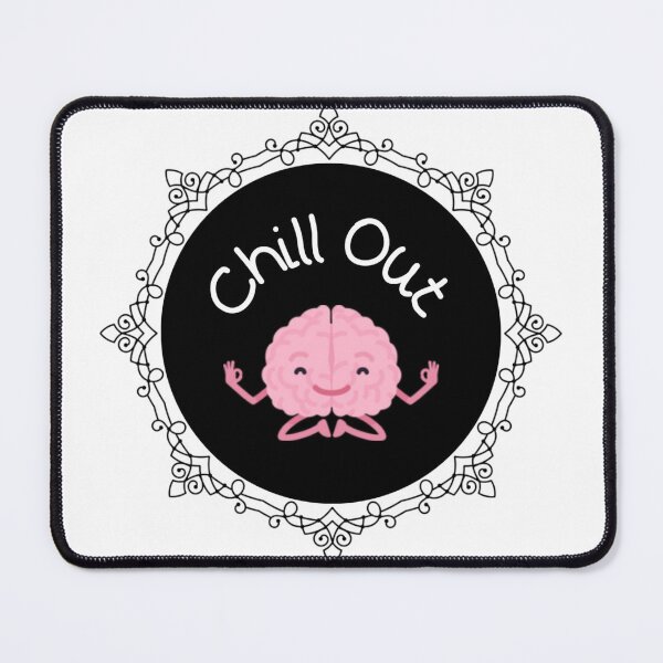 Item preview, This is your brain on yoga on a colorful background with a mandala border designed and sold by JoyGDesigns.