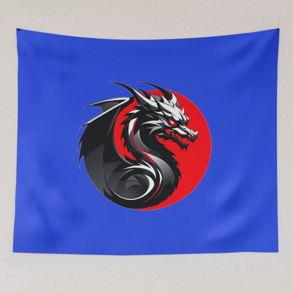 Item preview, Evil dragon in the Ying Yang style as a round representation in red, black and white gray tones designed and sold by AD-Digital-Art.