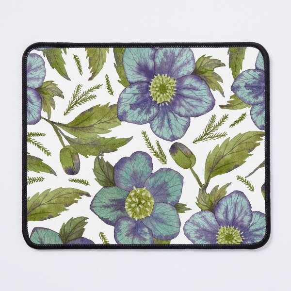 Item preview, Watercolor hellebores pattern in blue and purple designed and sold by Jackies-art.