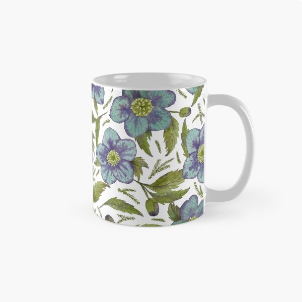 Item preview, Watercolor hellebores pattern in blue and purple designed and sold by Jackies-art.