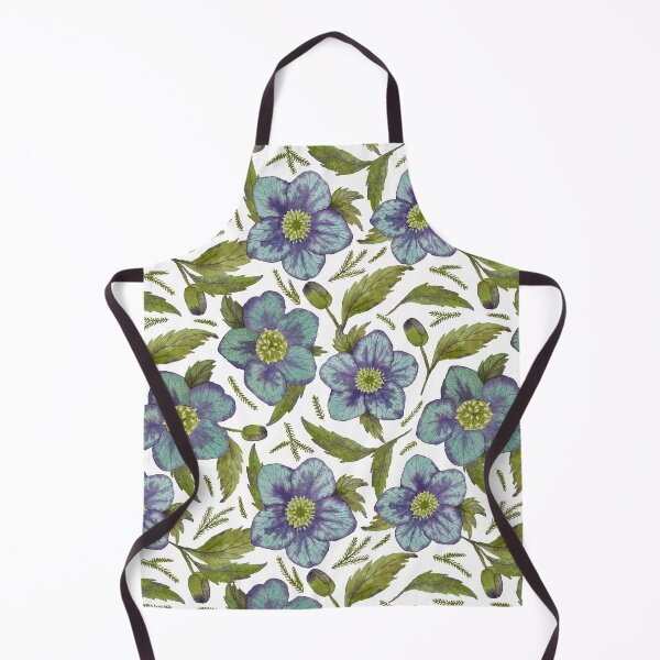 Item preview, Watercolor hellebores pattern in blue and purple designed and sold by Jackies-art.