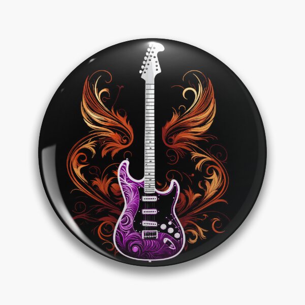 Item preview, Purple Electric guitar with flames designed and sold by EternalDelight1.