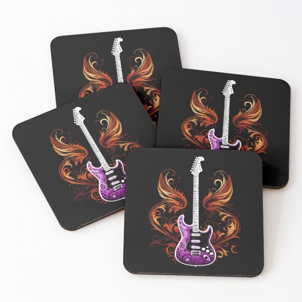 Item preview, Purple Electric guitar with flames designed and sold by EternalDelight1.