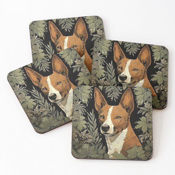 Item preview, Basenji dog portrait in retro vintage design designed and sold by WallyPink.