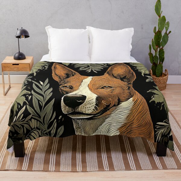 Item preview, Basenji dog portrait in retro vintage design designed and sold by WallyPink.