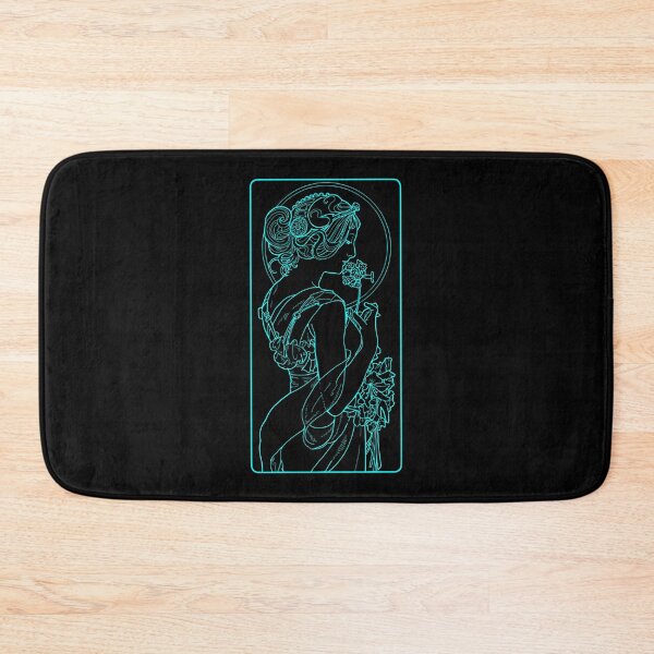 Item preview, Alphonse Mucha Primevere Blue Neon designed and sold by Heraldry design.