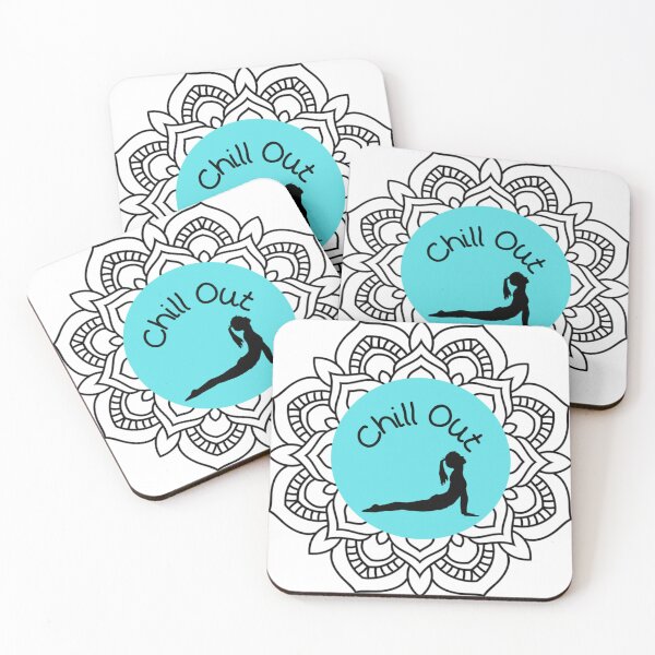 Item preview, Chill Out Mandala aqua background, upward dog designed and sold by JoyGDesigns.