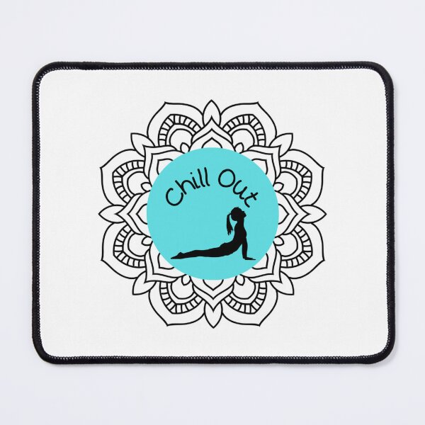 Item preview, Chill Out Mandala aqua background, upward dog designed and sold by JoyGDesigns.