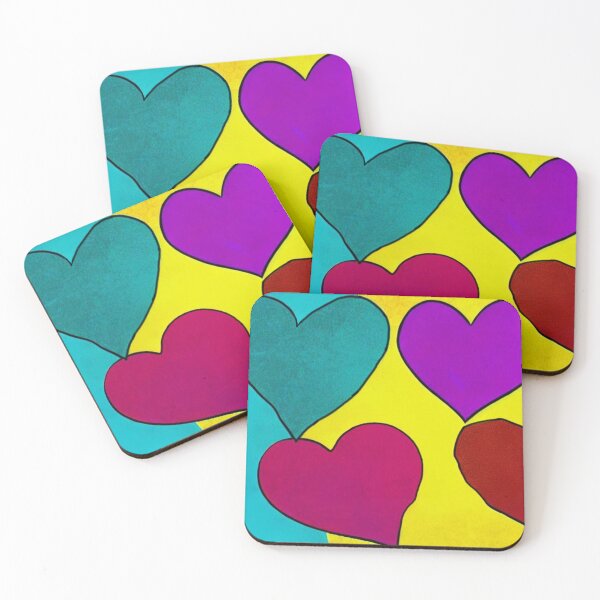 Item preview, FOUR MULTICOLORED HEARTS designed and sold by inarausch2023.