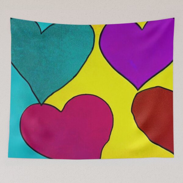 Item preview, FOUR MULTICOLORED HEARTS designed and sold by inarausch2023.