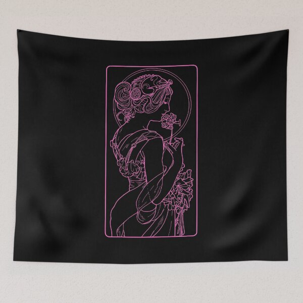 Item preview, Alphonse Mucha Primevere Pink Neon designed and sold by lachataigne.