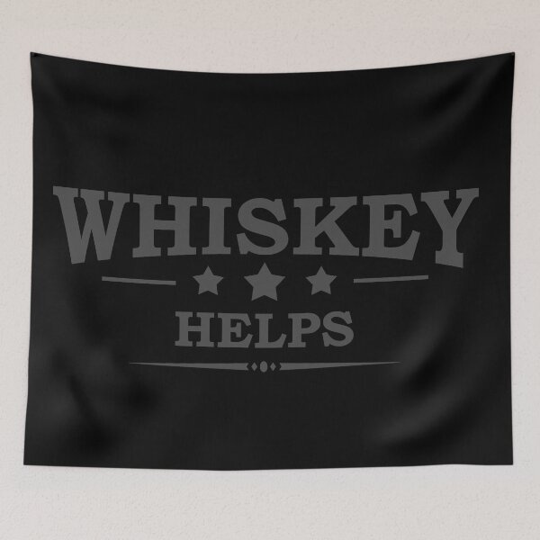 Item preview, Whiskey Helps Funny drinking quote lover whisky drinker sayings jokes slogan designed and sold by Alexaltay.